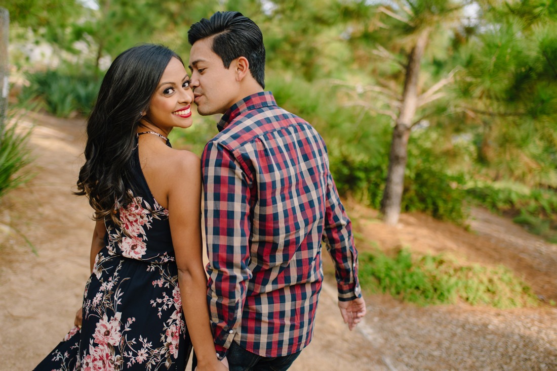 Engagement session at Hermann Park Centennial Gardens Houston Skyline Bayou Park