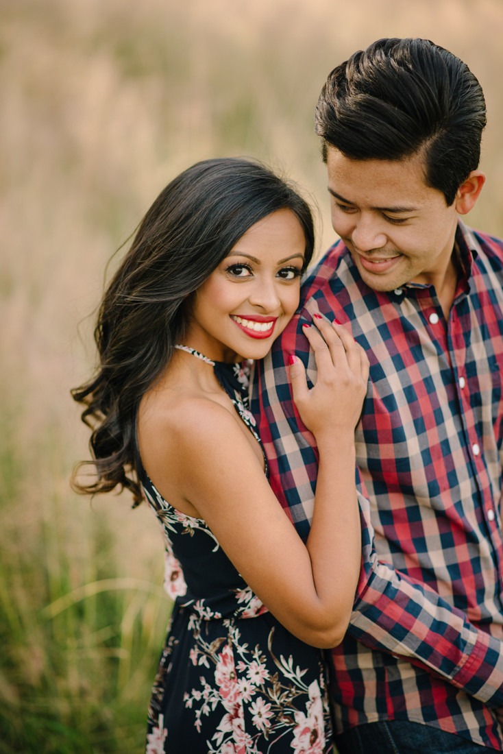 Engagement session at Hermann Park Centennial Gardens Houston Skyline Bayou Park