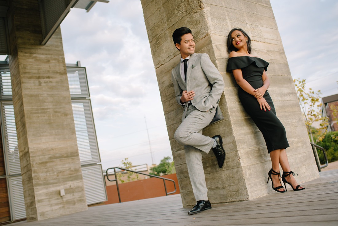 Engagement session at Hermann Park Centennial Gardens Houston Skyline Bayou Park