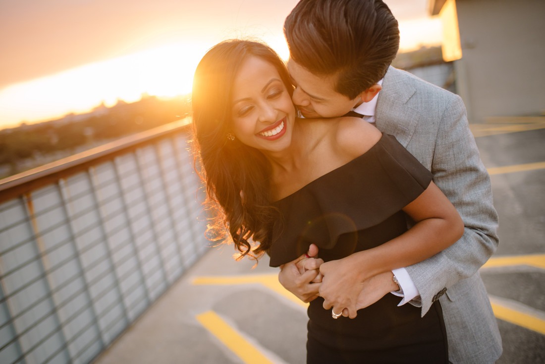 Engagement session at Hermann Park Centennial Gardens Houston Skyline Bayou Park