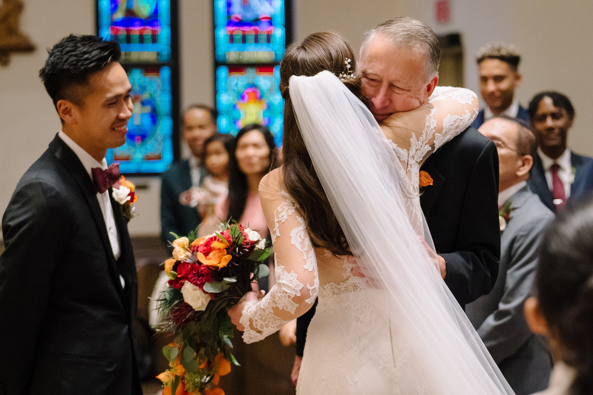 Houston wedding ceremony all saints catholic church reception rice cohen house