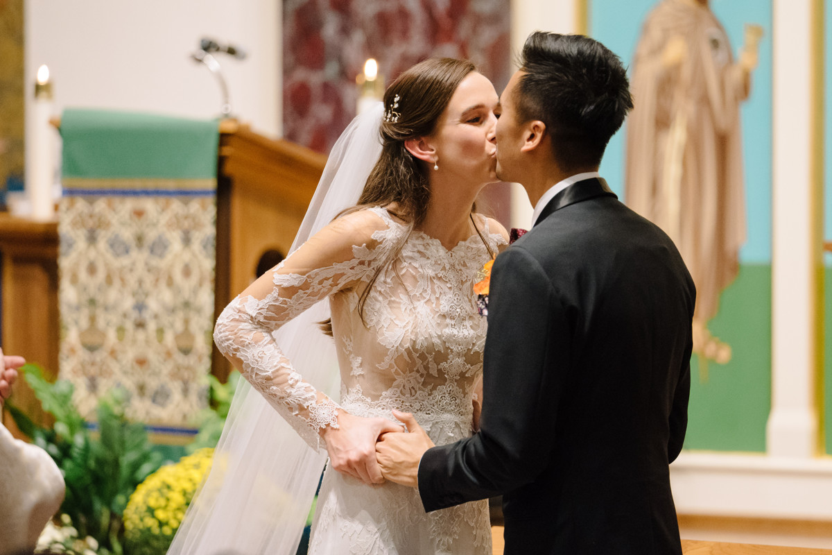 Houston wedding ceremony all saints catholic church reception rice cohen house