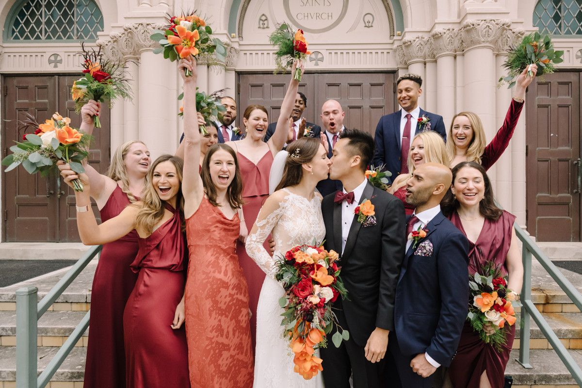 Houston wedding ceremony all saints catholic church reception rice cohen house