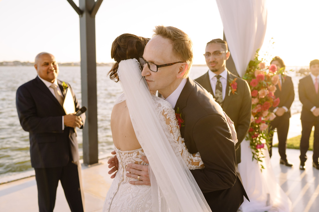 Waters edge wedding photo houston photographer wedding photography outdoor lake ceremony