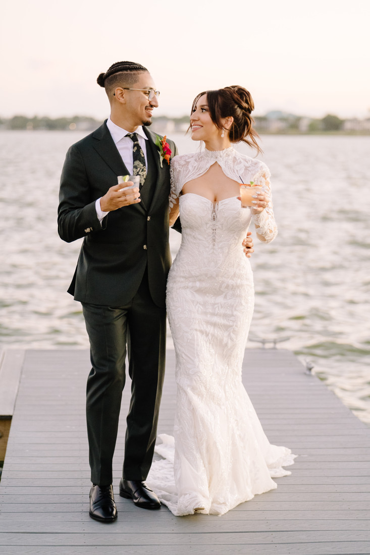 Waters edge wedding photo houston photographer wedding photography outdoor lake ceremony