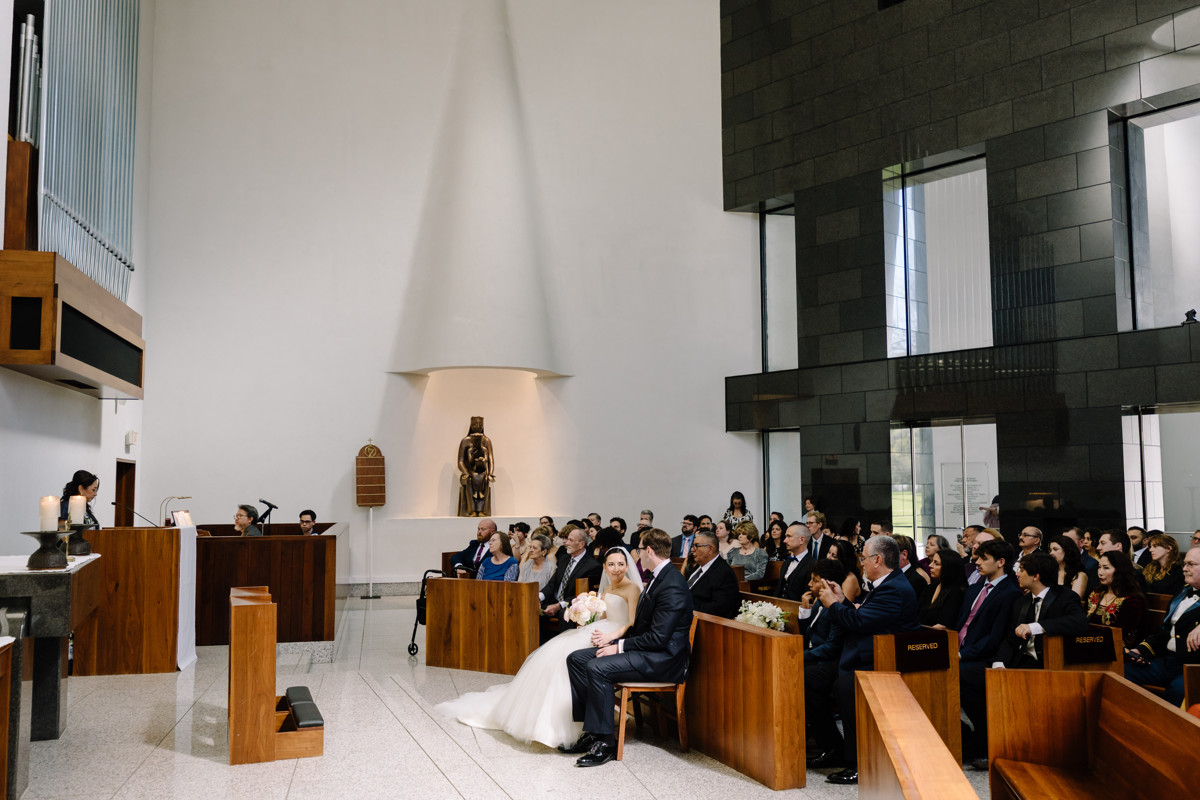 Houston wedding ceremony at st basil chapel st thomas university reception julia ideson library photographer photo