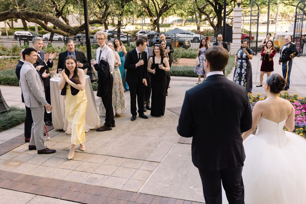 Houston wedding ceremony at st basil chapel st thomas university reception julia ideson library photographer photo