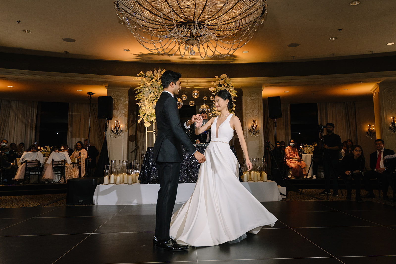 Wedding photo hotel zaza museum district ballroom reception new year eve party best houston wedding photographer