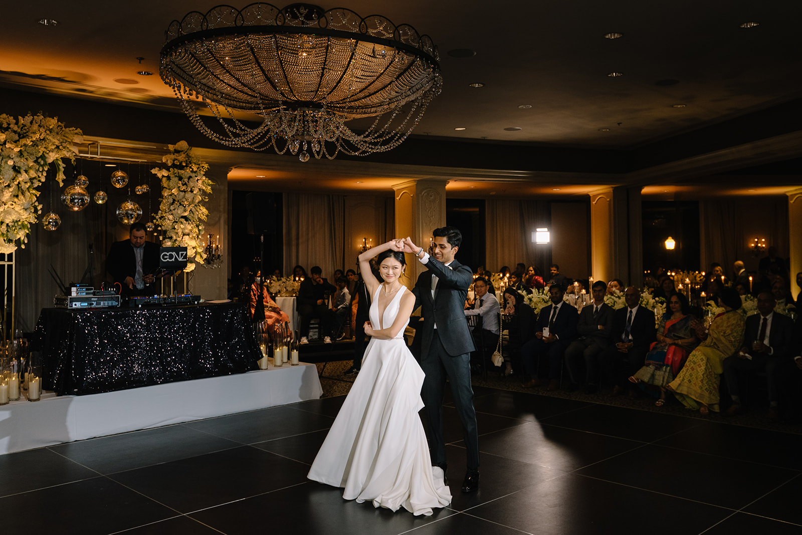 Wedding photo hotel zaza museum district ballroom reception new year eve party best houston wedding photographer