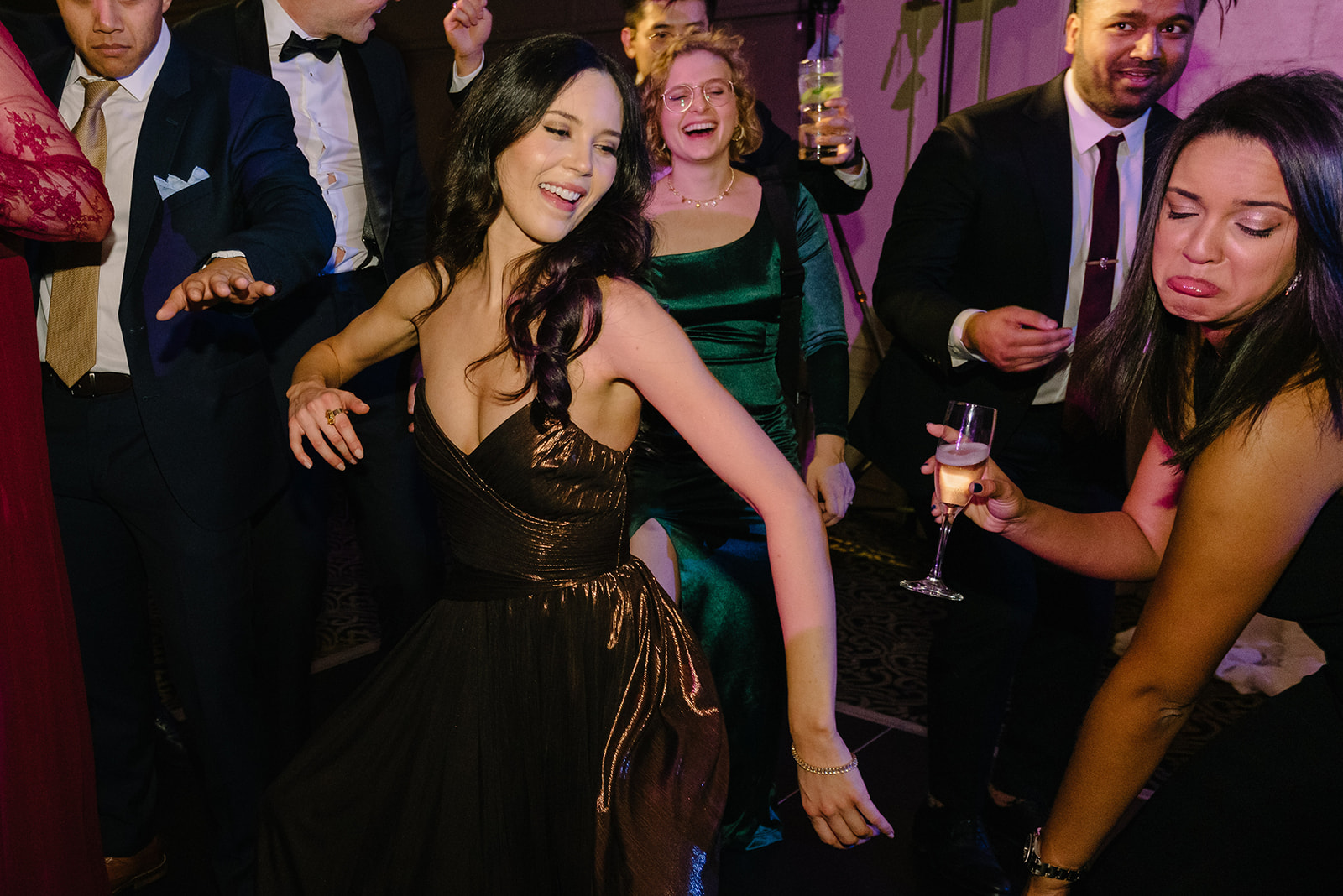 Wedding photo hotel zaza museum district ballroom reception new year eve party best houston wedding photographer