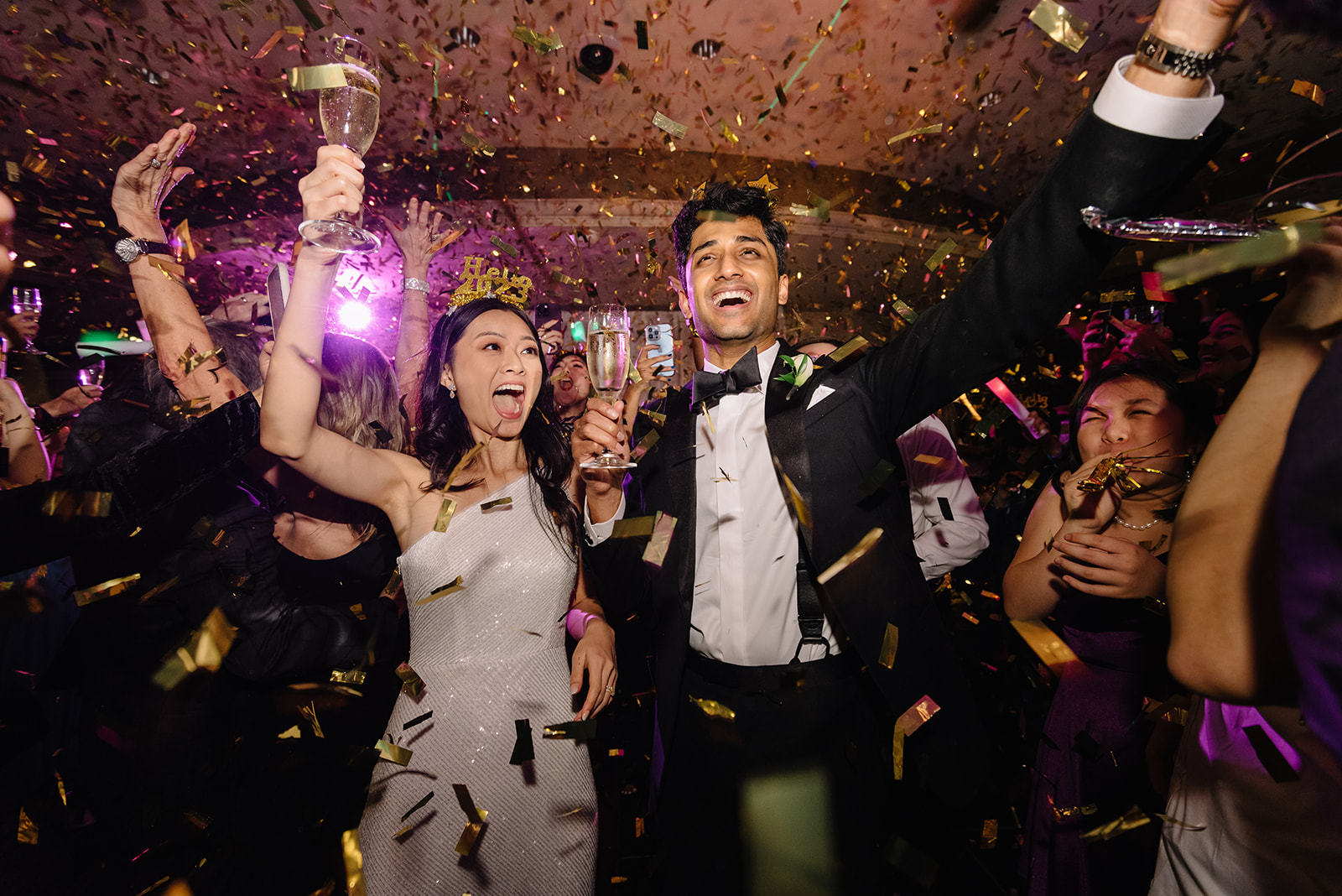 Wedding photo hotel zaza museum district ballroom reception new year eve party best houston wedding photographer