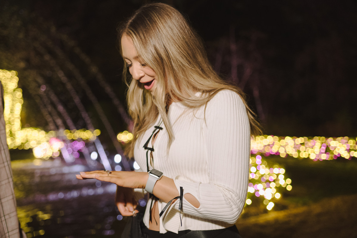 Bayou bend garden Christmas engagement proposal location best houston photographer
