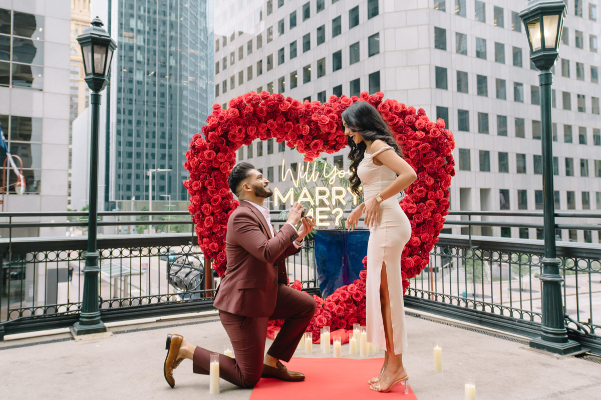 Downtown houston bar engagement proposal skyline best houston photographer