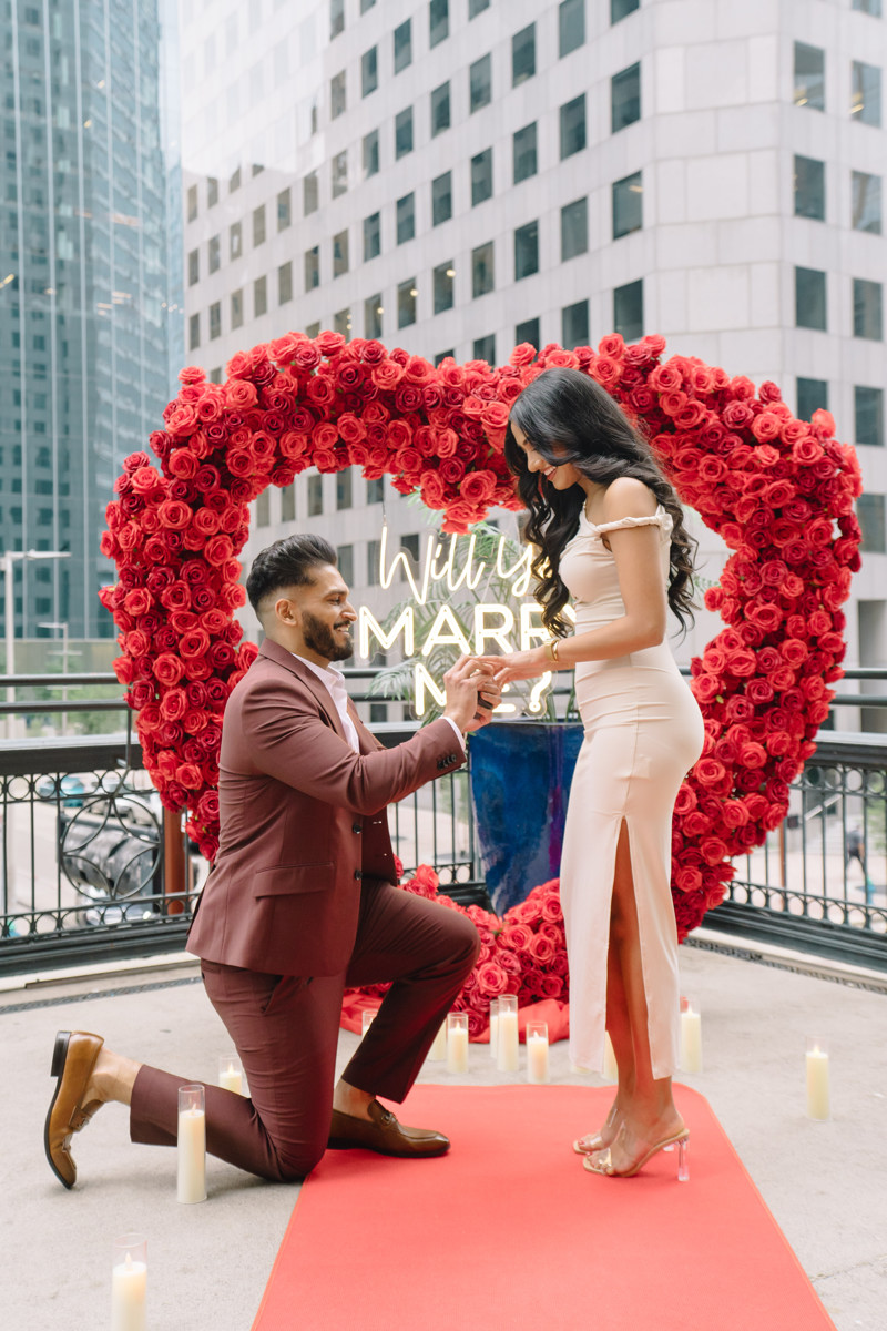Downtown houston bar engagement proposal skyline best houston photographer