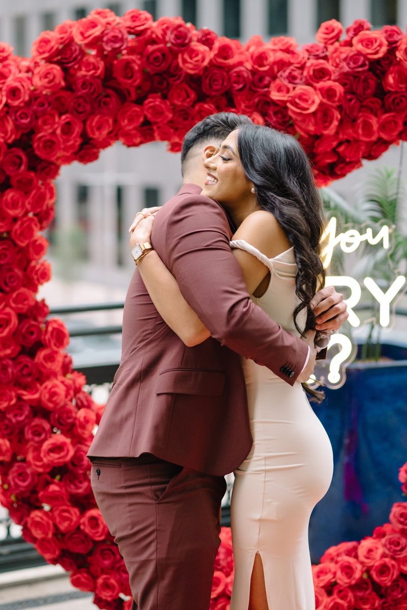 Downtown houston bar engagement proposal skyline best houston photographer