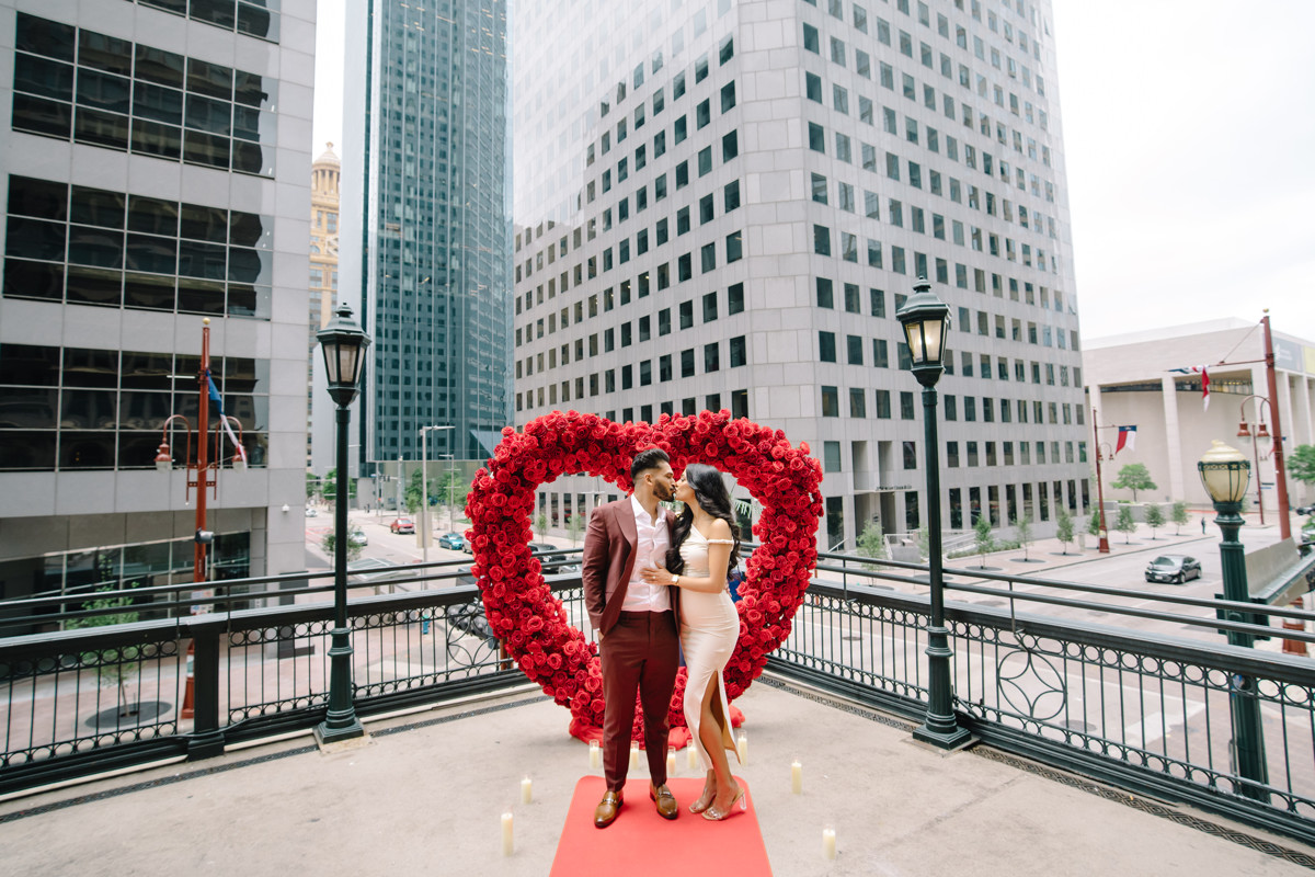 Downtown houston bar engagement proposal skyline best houston photographer