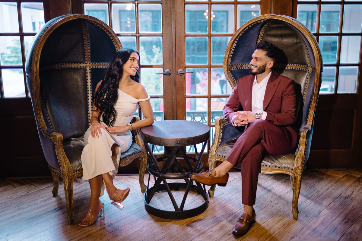 Downtown houston bar engagement proposal skyline best houston photographer