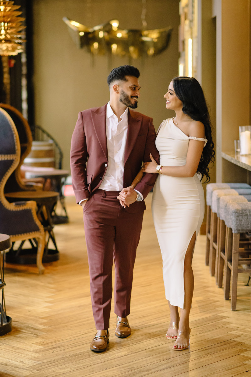 Downtown houston bar engagement proposal skyline best houston photographer
