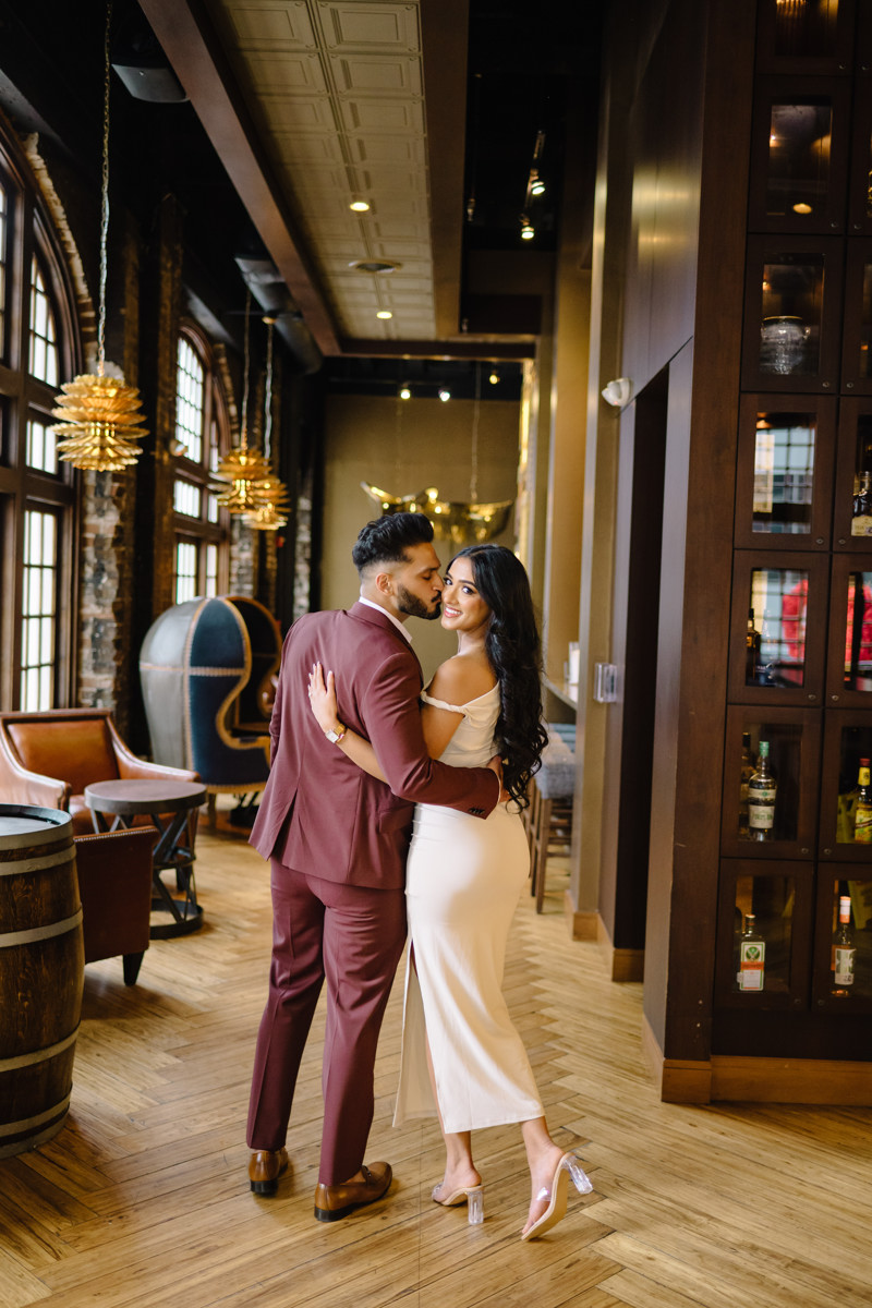 Downtown houston bar engagement proposal skyline best houston photographer