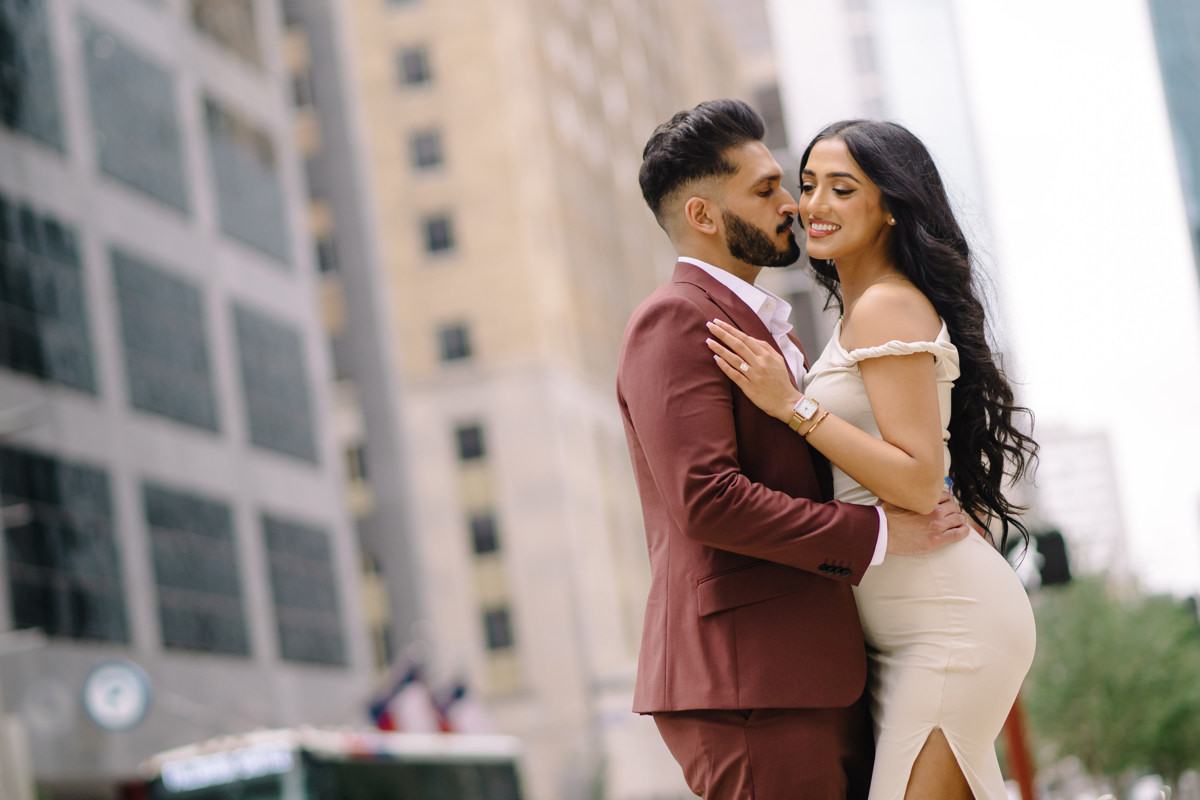 Downtown houston bar engagement proposal skyline best houston photographer