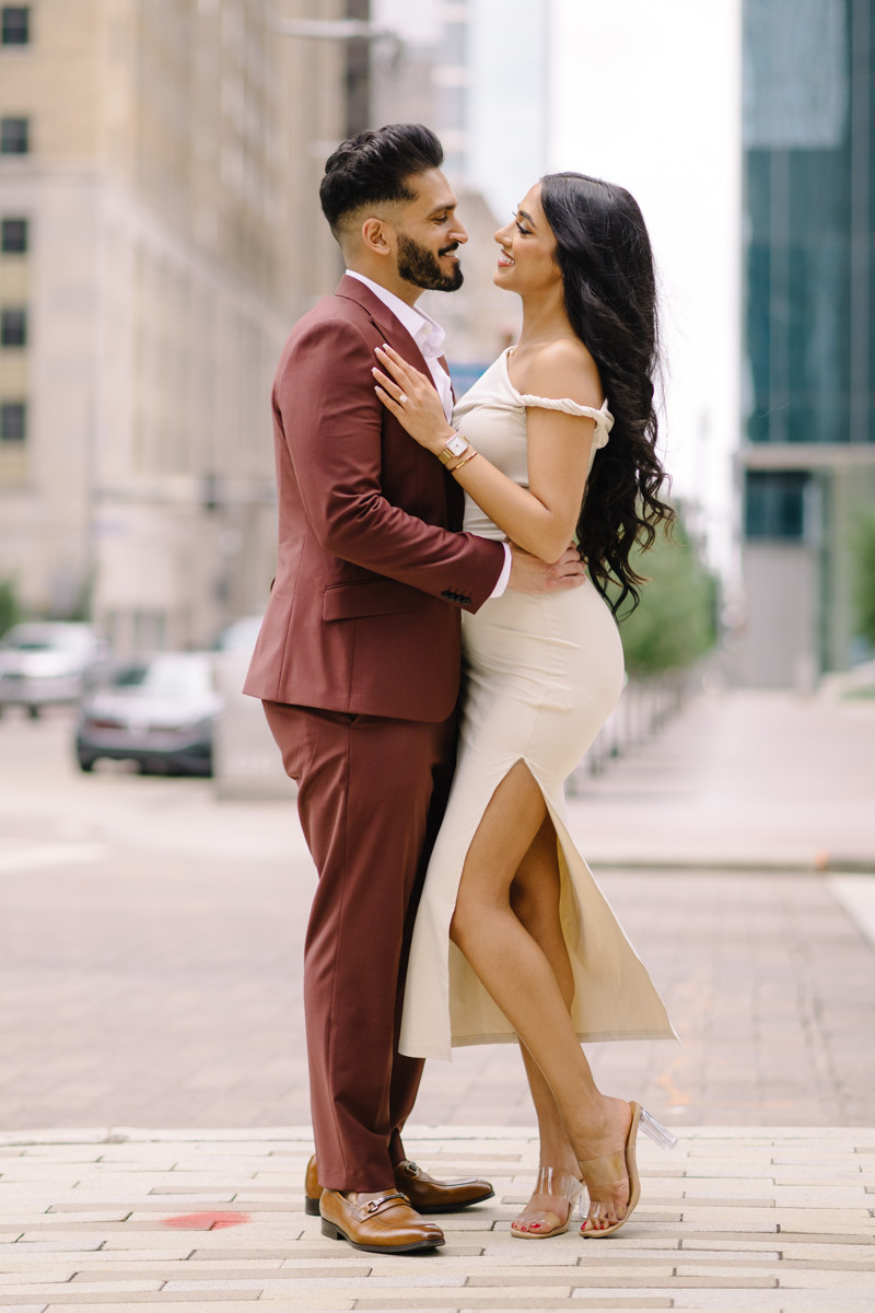Downtown houston bar engagement proposal skyline best houston photographer