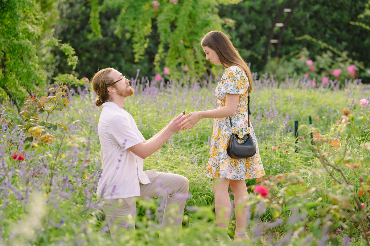 Engagement proposal at centennial gardens hermann park best houston proposal photographer