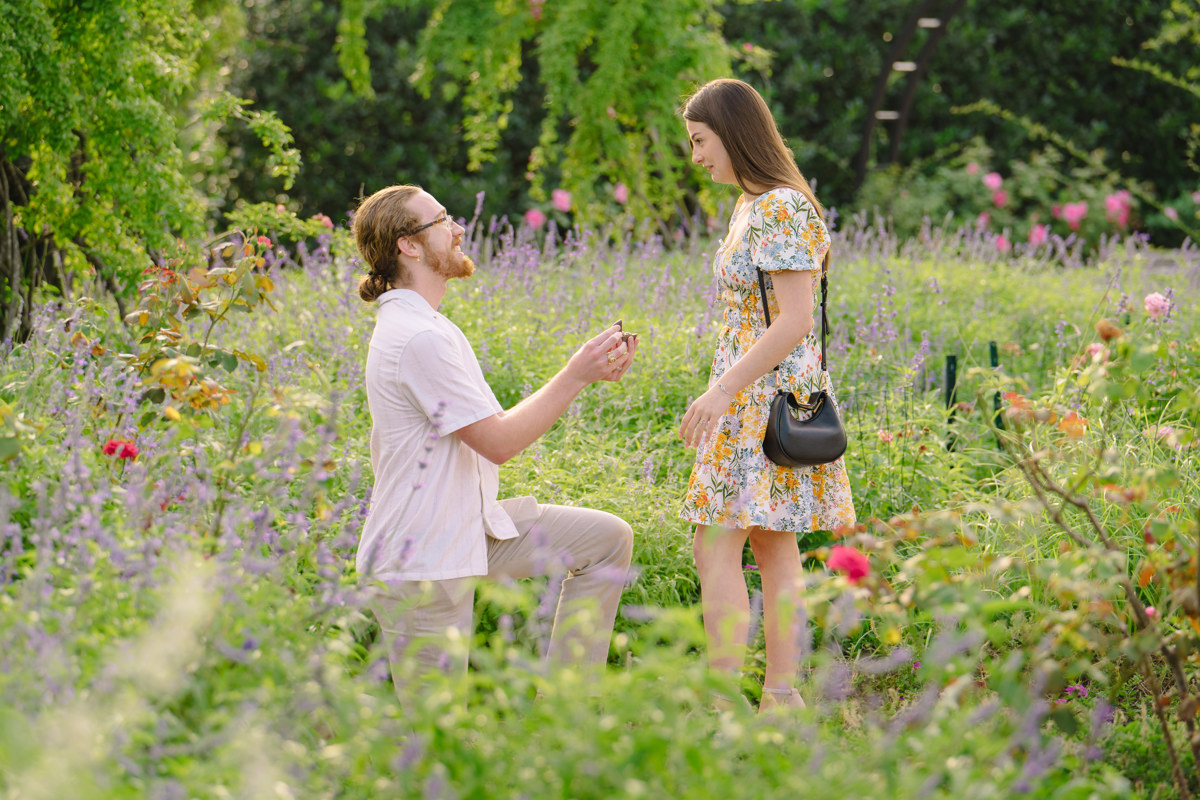 Engagement proposal at centennial gardens hermann park best houston proposal photographer