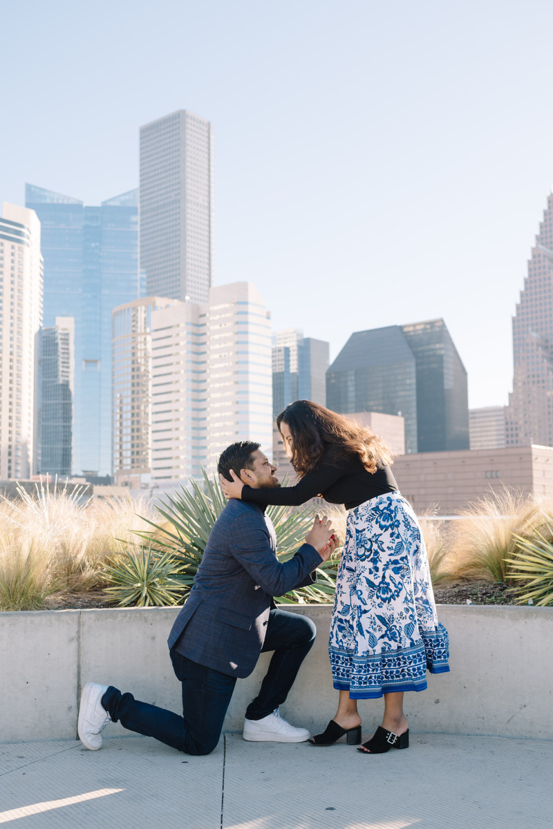 Post Houston HTX building sky garden rooftop garden engagement proposal location best houston photographer