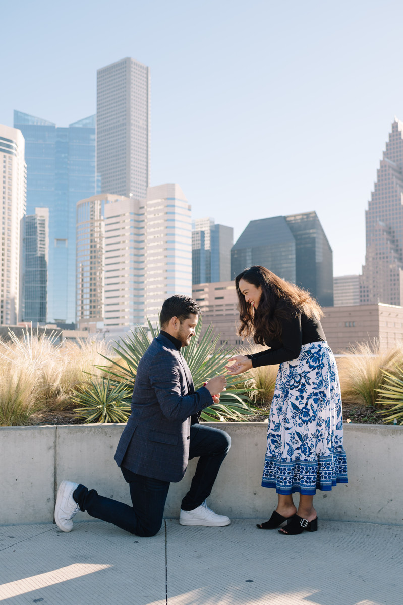 Post Houston HTX building sky garden rooftop garden engagement proposal location best houston photographer