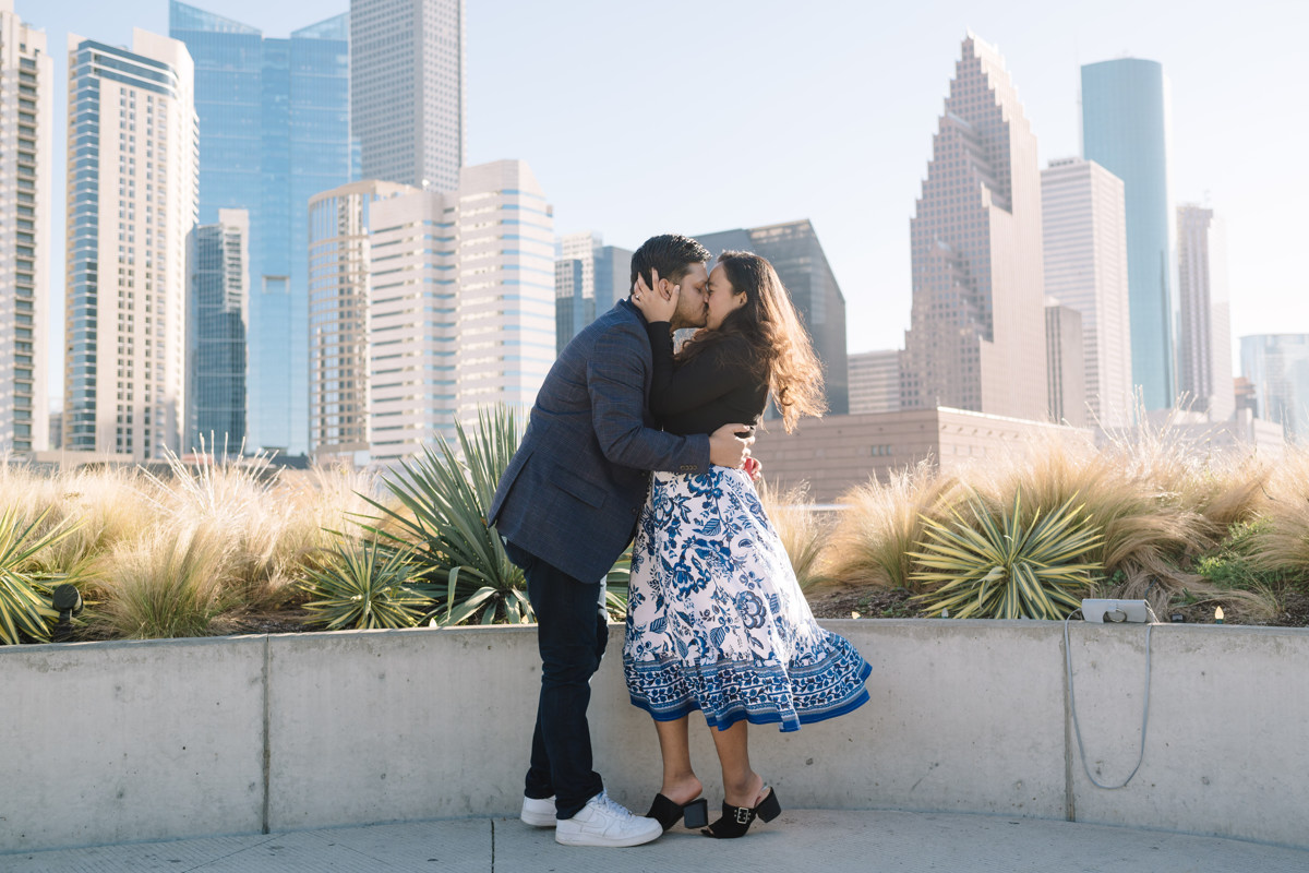 Post Houston HTX building sky garden rooftop garden engagement proposal location best houston photographer