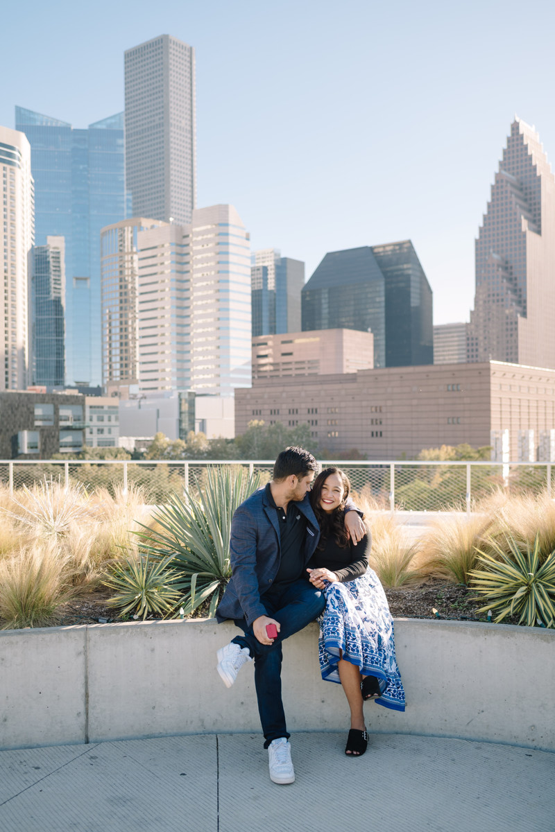 Post Houston HTX building sky garden rooftop garden engagement proposal location best houston photographer