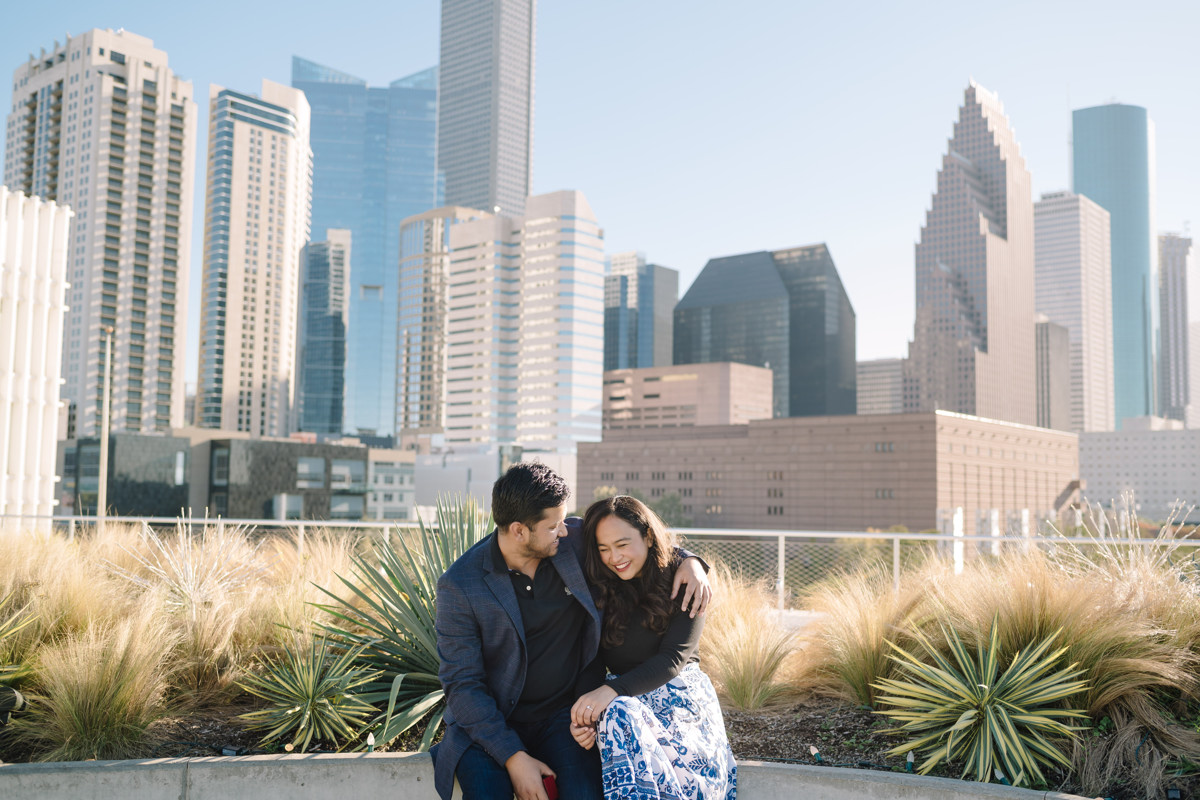Post Houston HTX building sky garden rooftop garden engagement proposal location best houston photographer