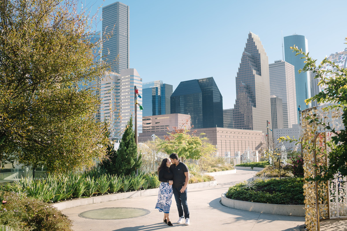 Post Houston HTX building sky garden rooftop garden engagement proposal location best houston photographer
