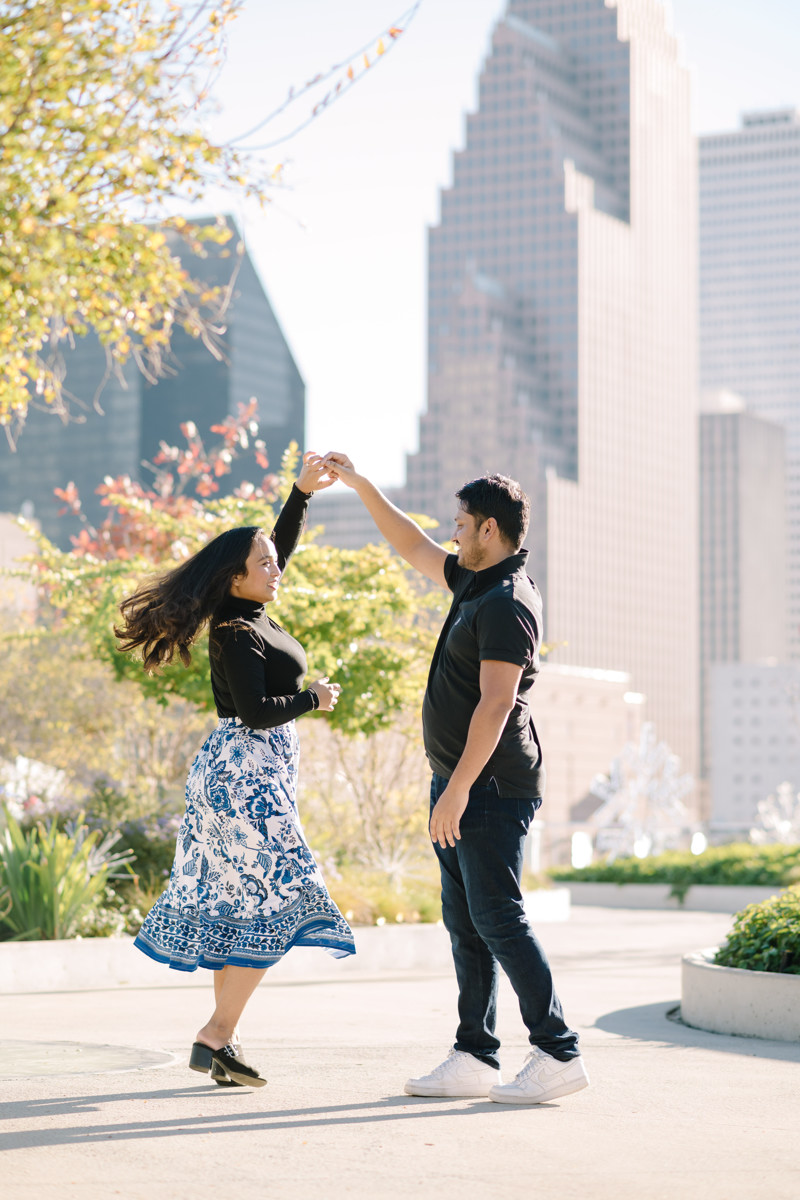 Post Houston HTX building sky garden rooftop garden engagement proposal location best houston photographer