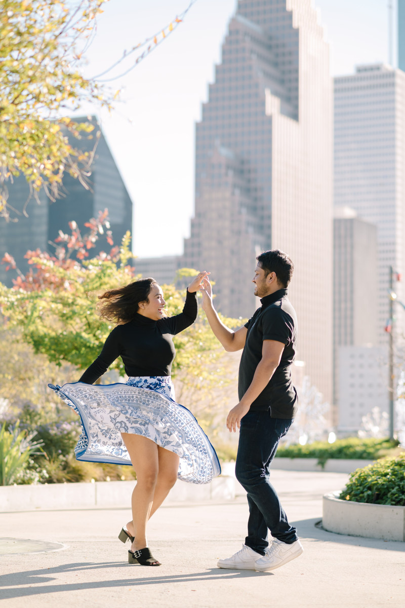 Post Houston HTX building sky garden rooftop garden engagement proposal location best houston photographer